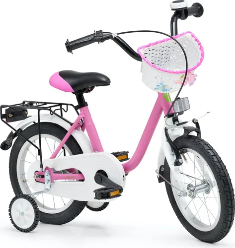 Klee Kids 14 Zoll Kinderfahrrad in Matt Pink - Hochwertiges 14 Zoll Mädchenfahrrad mit Rücktrittbremse, V-Brake vorne und Aluminium-Felgen. Ideal für Kinder von 3 bis 4,5 Jahren – sicher und robust für unbeschwerten Fahrspaß!