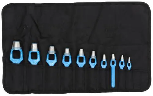 GEDORE Dako Henkellocheisen-Satz 3-25 mm - Vielseitiger Henkellocheisen-Satz aus robustem Stahl mit Durchmessern von 3-25 mm, ideal für präzises Lochen in verschiedenen Materialien.