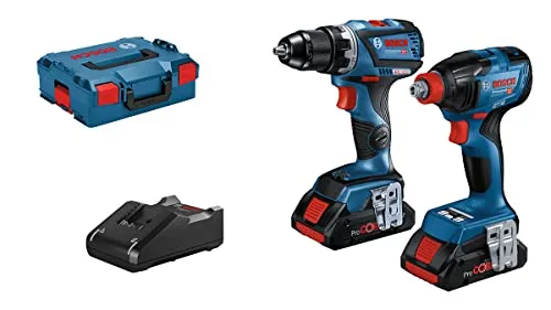 Bosch Professional 18V System Combo Kit: Drehschlagschrauber GDX 18V-210 C + Bohrschrauber GSR 18V-60 C