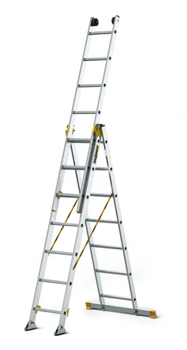 Drabest - Multifunktionsleiter, Vielzweckleiter aus Aluminium, Tragfähigkeit 150kg - 3-teilige Leiter 3X7 Stufen