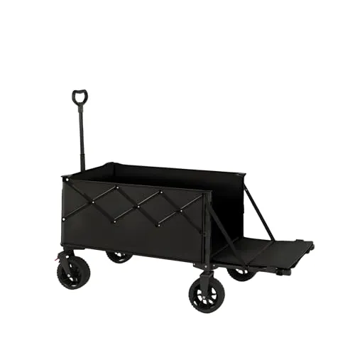 Faltbarer Bollerwagen 380L+ für bis zu 320 kg - Robuster Bollerwagen mit 380L Ladevolumen, ideal für schwere Transporte und Outdoor-Aktivitäten. Mit höhenverstellbarem Griff und stabilen Geländereifen für besten Komfort und einfache Handhabung.