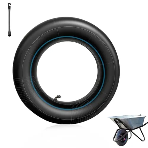 mizikuu Schlauch Reifen 3.50-8, Schubkarren Schlauch 260 x 85mm Schubkarrenrad Ersatzschlauch Luftrad Bollerwagen Innenschlauch Luftschlauch für Sackkarre Stollenprofil