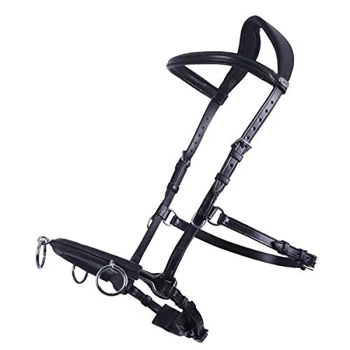 Halfter Pferd Kappzaum aus Leder von QHP