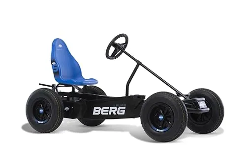 Berg Go-Kart Gokart XL B. Pure Blue blau BFR - Go-Kart für Kinder ab 5 Jahren, mit stabiler Metallkonstruktion und luftbereiften Reifen für optimalen Fahrspaß und Sicherheit.