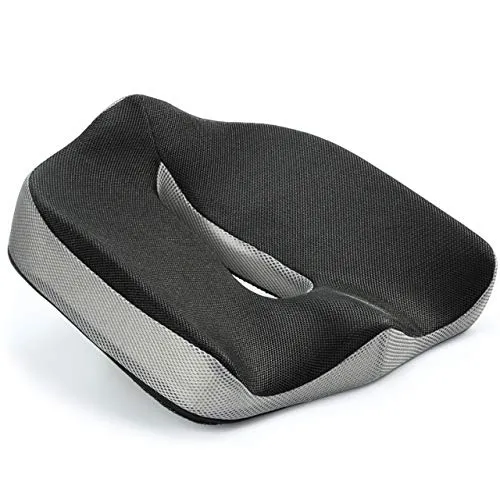 Vitabo Sitzkissen O-Form aus Viscoschaum | Ergonomisches Sitzdonut (Schwarz/Grau) - Ergonomisches Sitzkissen in O-Form aus Viscoschaum mit Memory-Funktion – ideal für mehr Komfort beim Sitzen. Perfekt für Büro, Auto oder Zuhause. Entlastet gezielt und sorgt für eine angenehme Gewichtsverteilung.