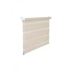 Doppelrollo Duorollo 45 cm breit 150 cm lang natur beige inkl. Seilzug Fensterrollo Klemmrollo Jalou