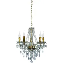 Reality Trio 5-flammiger Acryl Kronleuchter in weiß von TRIO Leuchten