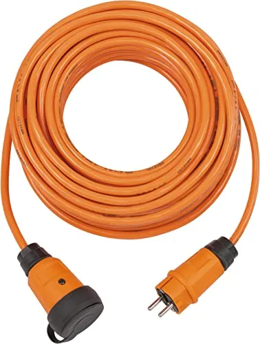 Brennenstuhl professionalLINE Verlängerungskabel VQ 2100 IP44 (25m Kabel in orange H07BQ-F 3G1,5, Baustelleneinsatz und ständiger Einsatz im Freien, BGI 608, Made in Germany)
