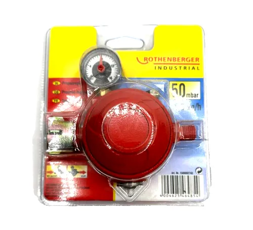 Rothenberger Industrial Propanregler 50mbar 1,5kg G632 - Grillzubehör mit Kontrollmanometer für präzise Druckregulierung, ideal für sicheres Grillen und Camping.