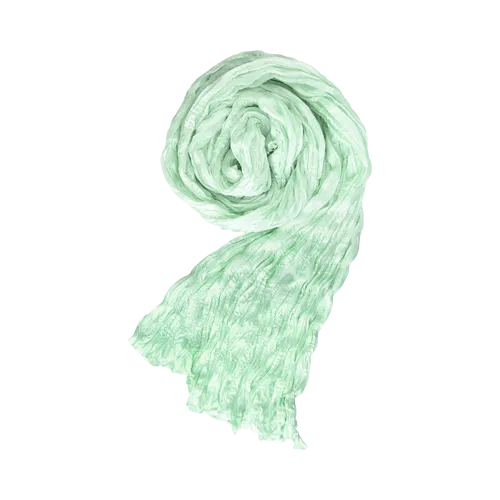Knitterschal Halstuch XXL mintgrün aus Seide 180x90 cm - Schal für Damen in mintgrün aus hochwertiger Seide. Ideal für jede Jahreszeit, bietet dieser rechteckige Schal vielseitige Styling-Möglichkeiten.