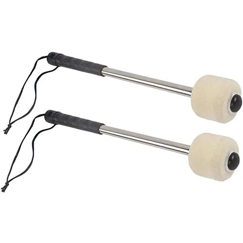 POFET 2 Stück Bass Drum Mallet Drum Stick mit Wollfilz Kopf Percussion Zubehör