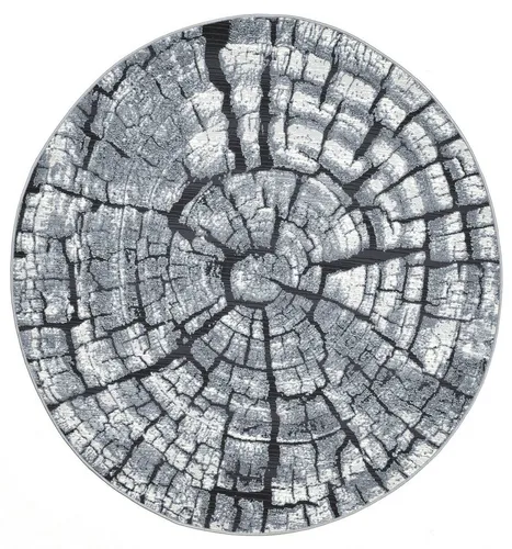 Gino Falcone Teppich Aurora GF-095, rund - Flachgewebe-Teppiche mit einzigartigem Baumstamm-Design, das natürliche Farben kombiniert und jeden Raum lebendig gestaltet.