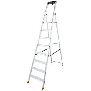 KRAUSE Stehleiter Solido, 7-8 Stufen, 126672 - Leiter für sicheres Arbeiten in großer Höhe, max. Arbeitshöhe 370 cm, TÜV-geprüft und bis 150 kg belastbar, ideal für Handwerk und Haushalt.