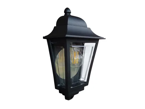 LED Landhausstil Außenwandleuchte Schwarz - Lampen im Landhausstil, ideal für Terrassenbeleuchtung. Mit IP44 Schutzklasse für den Außenbereich und einem warmweißen E27 LED Leuchtmittel für gemütliche Atmosphäre.