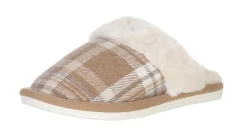 simaranda Damen Hausschuhe Pantoffeln Warm & Bequem Kariertes Design Rutschfeste Sohle 805 Beige 36/37
