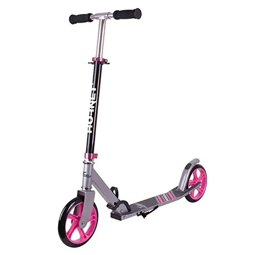 Hornet 14523 Unisex Jugend Scooter Roller 200 Kickscooter, schwarz/pink - Roller / Kickboards mit höhenverstellbarem Lenker und hochwertigem Aluminium, perfekt für Jugendliche, die Spaß und Sicherheit beim Fahren suchen.