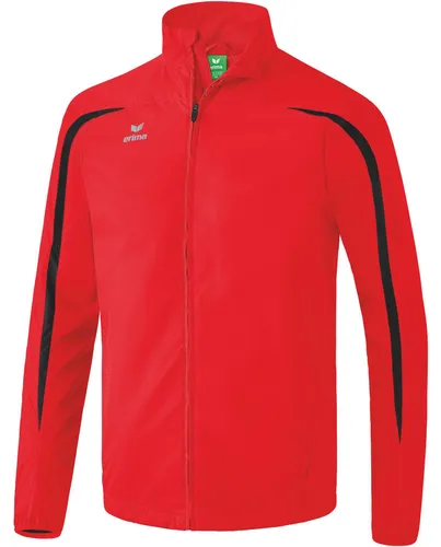 Erima Unisex Kinder Laufjacke, Rot/Schwarz, 152 EU - Sportjacke für Kinder, wind- und wasserabweisend mit seitlicher Mesh-Belüftung für optimalen Komfort beim Training.
