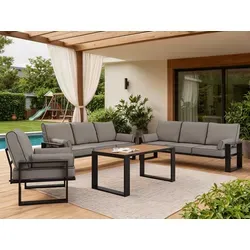 MKS Gartenmöbel-Set Grau - Elegante Loungemöbel für den Außenbereich - Gartenmöbel-Sets mit stilvollem Design und witterungsbeständigen Materialien für maximale Langlebigkeit und Komfort. Ideal für Garten, Terrasse oder Balkon.