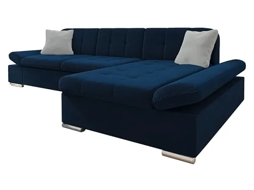 Mirjan24 Ecksofa Malwi mit Regulierbare Armlehnen Design Eckcouch mit Schlaffunktion Bettkasten L-Form Sofa Couch Wohnlandschaft (Kronos 09 + Kronos 09 + Paros 05, Ecksofa: Rechts)