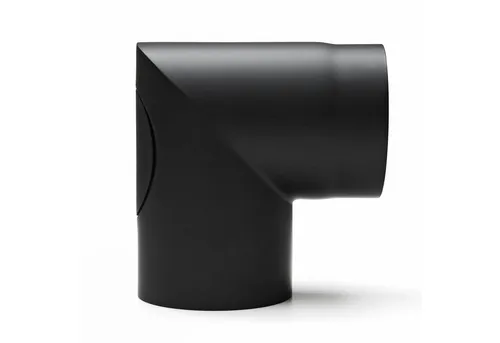 Raik Ofenrohr bogen 150mm - 90° zweiteilig mit Reinigungsöffnung - Praktischer 2-teiliger 90°-Bogen mit Reinigungsöffnung für einfache Wartung und schnelle Montage. Ideal für verschiedene Anschluss­situationen mit einem Durchmesser von 150 mm, sorgt für eine effiziente Nutzung.