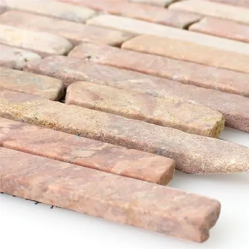 Naturstein Marmor Mosaikfliesen Bali Rosso Verona Brick Wand Boden Küchen Dusche