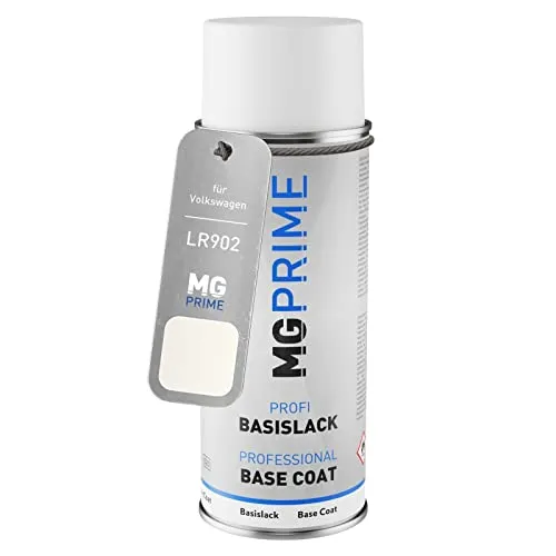 MG PRIME Autolack Spraydose für Volkswagen VW LR902 / T7 Grauweiss/Arctic White Basislack Sprühdose 400ml