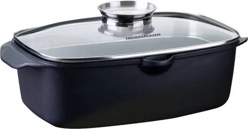 FACKELMANN Bräter Roaster aus Aluminiumguss mit Aromaknauf
