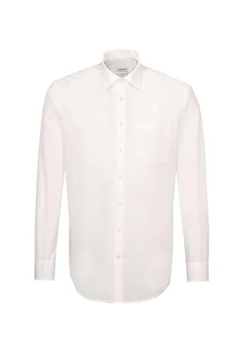 Seidensticker Herren Bügelfrei Kent Langarm Business Shirt, Ecru, 45 EU - Herrenhemden mit knitterfreier Technologie für stilbewusste Männer. Ideal für Büro und Abendveranstaltungen, aus hochwertiger Baumwolle für höchsten Tragekomfort.
