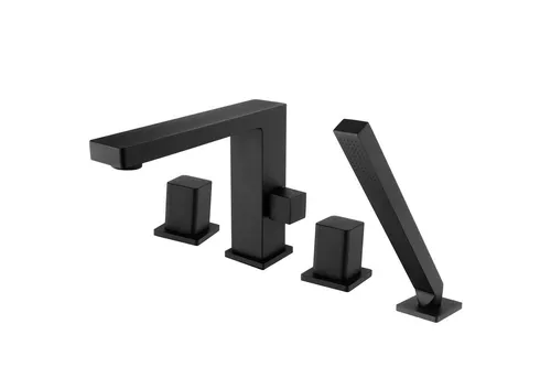 Bernstein Wannenarmatur 6081B - Elegante 4-Loch-Badewannenarmatur in Schwarz - Armaturen - Hochwertige Wannenrandarmatur mit modernem Design für stilvolle Badezimmer und optimalen Komfort.