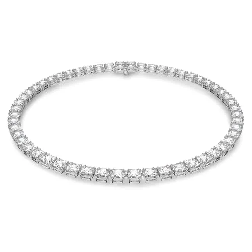 Swarovski Matrix Halskette - Ketten für Damen, strahlende Swarovski Kristalle und Rhodium-Beschichtung für pure Eleganz und Exklusivität.