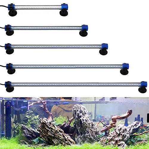 BPS Weiß LED-Aquarium-Tauchleuchte Fischclip-Lampe Aquarium Pflanzenbeleuchtung mit unterschiedlicher Spannungslänge