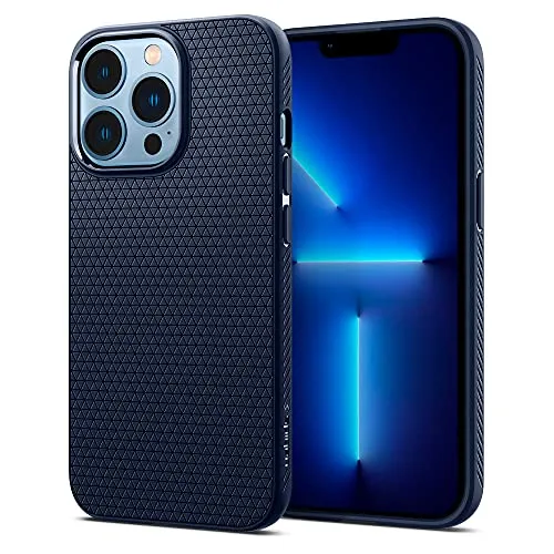 Spigen Liquid Air Hülle Kompatibel mit iPhone 13 Pro -Navy Blue