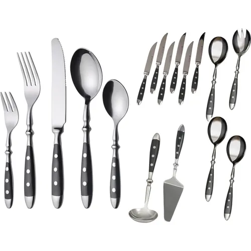 GRÄWE Besteckset NÜRNBERG BUN42 - 42-teiliges Besteckset im Landhausstil für 6 Personen, mit dreifach vernieteten Griff-Schalen für optimalen Halt und Komfort.