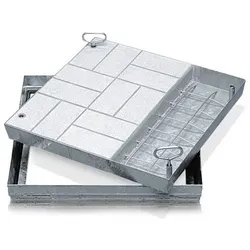 ZARGES Schachtabdeckung Stahl verzinkt 635 x 635 mm - Einzelteile für Schacht- & Steigleitern, begeh- und befahrbare Abdeckung mit konischer Profilkonstruktion, ideal für Innen- und Außenbereiche, geruchs- und tagwasserdicht.