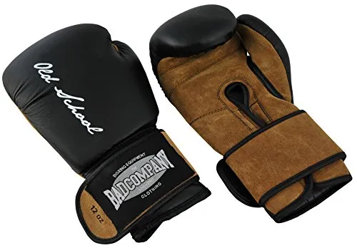 Bad Company Boxhandschuhe aus Leder - Modell Old School - 14 oz - Vielseitige Boxhandschuhe für Training, Sparring und Wettkampf. Hochwertige Verarbeitung und klassisches Design sorgen für Komfort und Langlebigkeit im Boxsport.