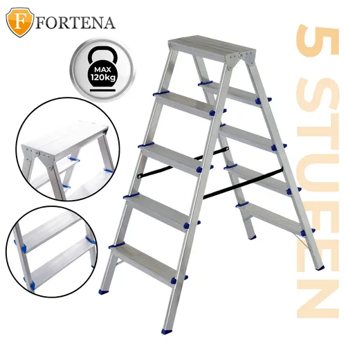 Trittleiter Stehleiter Leiter Doppelleiter 2x5 Aluleiter Haushaltsleiter 150 kg
