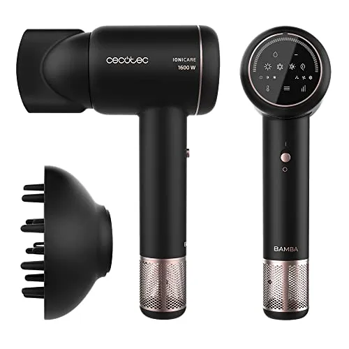 Cecotec BLDC-Haartrockner Bamba IoniCare RockStar Ion Touch - Haartrockner mit bürstenlosem Motor für effizientes Trocknen, Touchscreen-Steuerung und Air-Repair-Technologie. Ideal für alle Haartypen, schützt das Haar vor Hitzeschäden und sorgt für strahlenden Glanz.