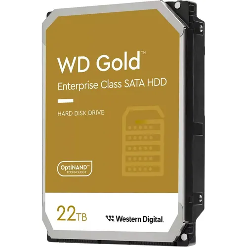WD Gold Enterprise Class 22TB Festplatte - Festplatte mit 22 TB Kapazität, ideal für Unternehmensanwendungen und hohe Datentransferrate von bis zu 291 MB/s.