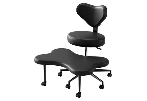 Ergonomischer Meditationsstuhl mit Höhenverstellung und Lendenstütze – Schwarz