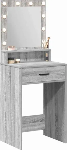 vidaXL Schminktisch mit LED-Leuchten in Grau Sonoma