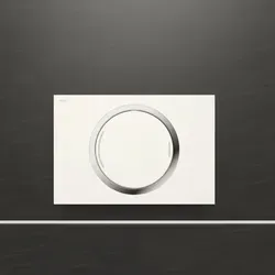 MEPA Zero Betätigungsplatte 421850 weiß - Sanitärinstallation mit innovativem Bedienkonzept für Sanicontrol Spülkästen, 2-Mengenspülung und eleganter chromglänzender Dekor-Ring.