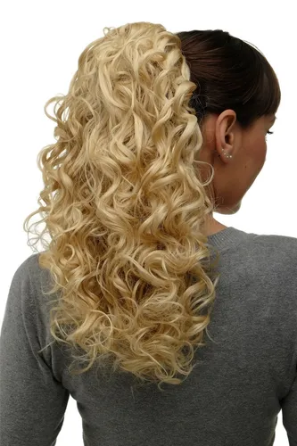 Haarteil Zopf Pferdeschwanz super Volumen Locken Lichtblond ca. 45 cm NC002-202