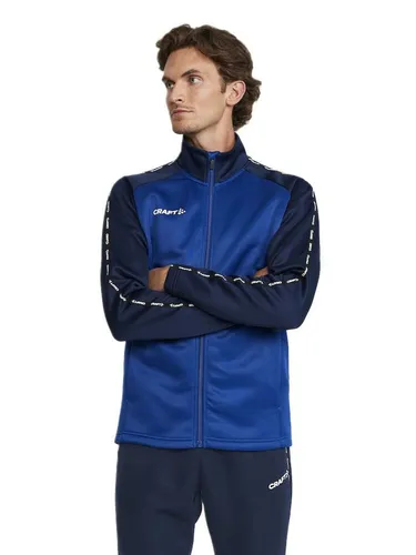 Craft Sport-Trainingsjacke Squad 2.0 Full Zip - Badmintonbekleidung Herren, aus recyceltem Polyester für optimalen Feuchtigkeitstransport und hohe Elastizität, ideal für maximale Bewegungsfreiheit und Komfort.