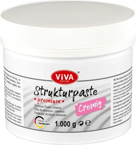 ViVA DECOR Strukturpaste PREMIUM cremig weiß 1.000 g Künstlerqualität