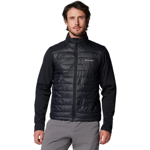 Columbia Tech Hybrid Softshell Jacke schwarz (010) S - Outdoor Freizeitjacke für Herren mit Omni-SHIELD Beschichtung für Wasser- und Schmutzschutz, nachhaltige Thermarator Isolierung aus 100 % recyceltem Polyester und hervorragender Atmungsaktivität.