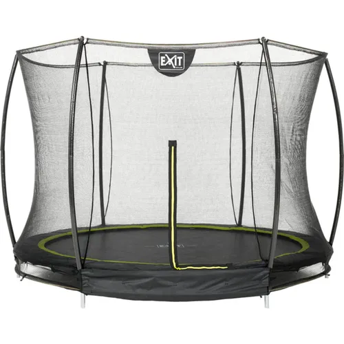 EXIT Trampolin Silhouette Ground Ø 366 cm schwarz mit Sicherheitsnetz - Hochwertiges Bodentrampolin mit Sicherheitsnetz, ideal für Kinder. Schützt vor Verletzungen und bietet maximalen Sprungkomfort dank robuster Bauweise und rostfreier Qualität.