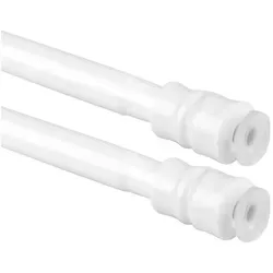 Bestlivings Klemmstange mit Drehtechnik – kein Bohren, kein Kleben, Ø 10 mm, 1-läufig, ausdrehbar, ohne Bohren, geklemmt, Edelstahl, Gardinenstange für Bistrogardine/Scheibengardine weiß Ø 10 mm x 100 cm - 140 cm