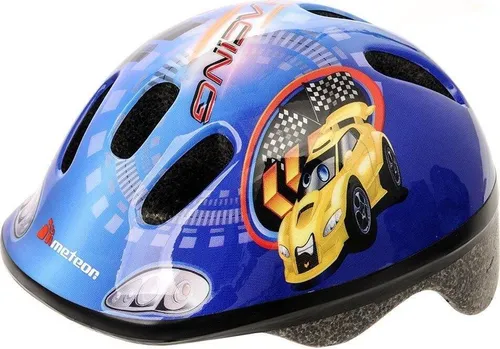 Meteor Schutzhelm, Kinderhelm, Fahrradhelm, Rollschuhe, MV6-2 Helm Kinderfahrradhelm Helm, größe XS 44-48 cm Racing