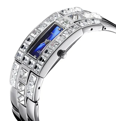 FIREFOX FFS178 Damenuhr blau Edelstahl mit Zirkoniasteinen - Elegante Armbanduhr für Damen, wasserdicht bis 30 m, mit funkelnden Zirkoniasteinen und robustem Edelstahlarmband für jeden Anlass.