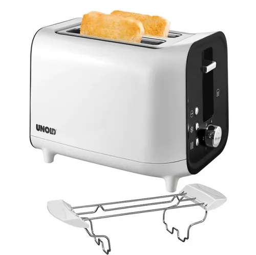 Unold 38410 Toaster Shine White - 2-Scheiben Toaster mit 4 Funktionen, stufenlos einstellbare Röstgrade und Cool-Touch-Gehäuse für sicheres Toasten